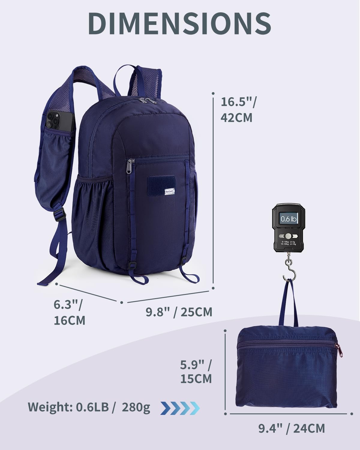 Lightweight Hiking Backpack 15L With Chest Pockets