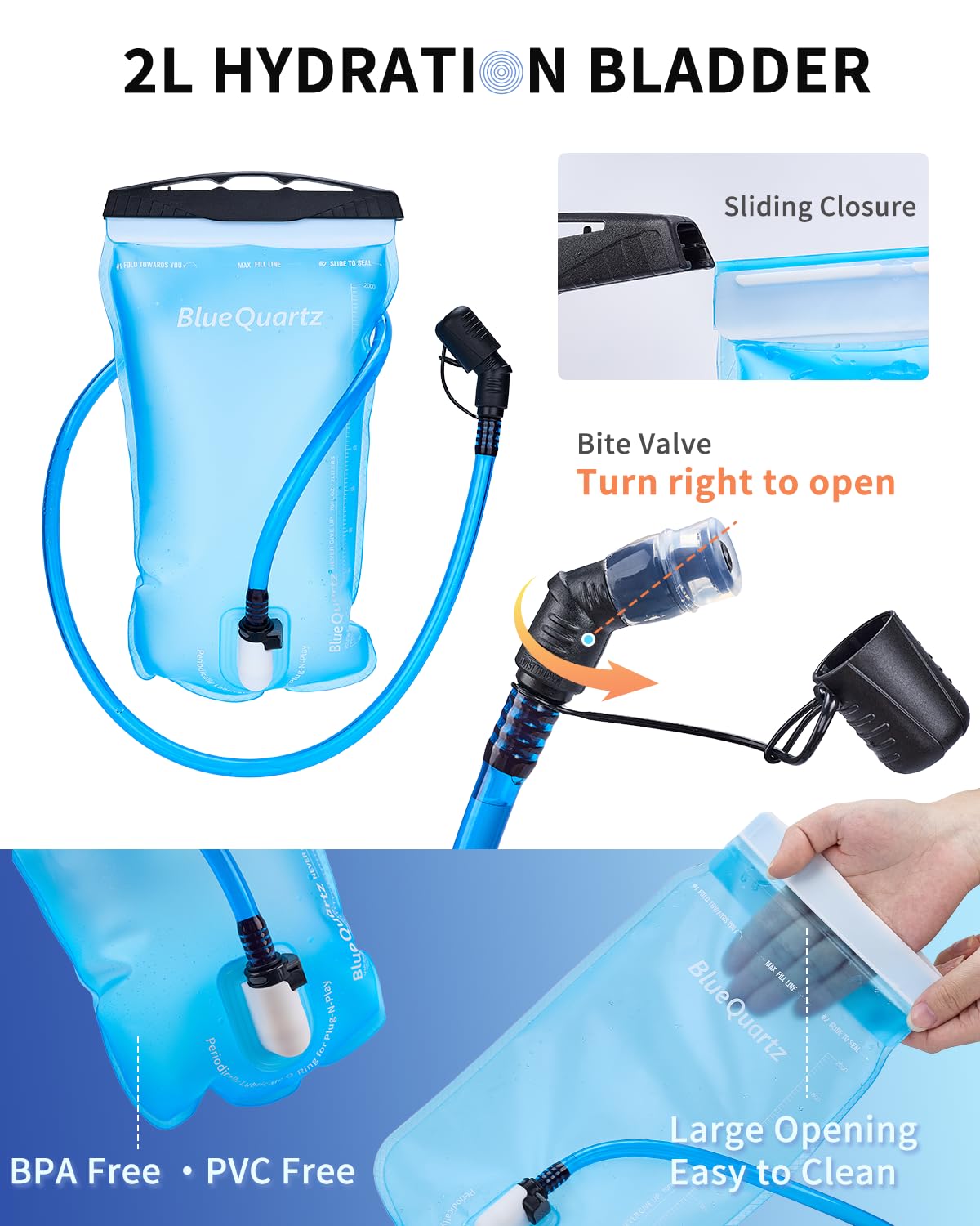 Hydration Backpack with 2L Water Bladder