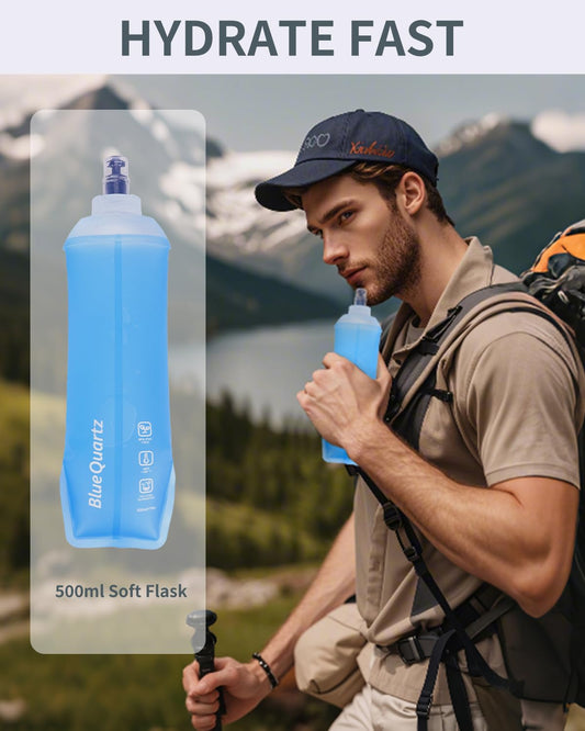 Foldable 15L Small Hiking Backpack with Soft Flask