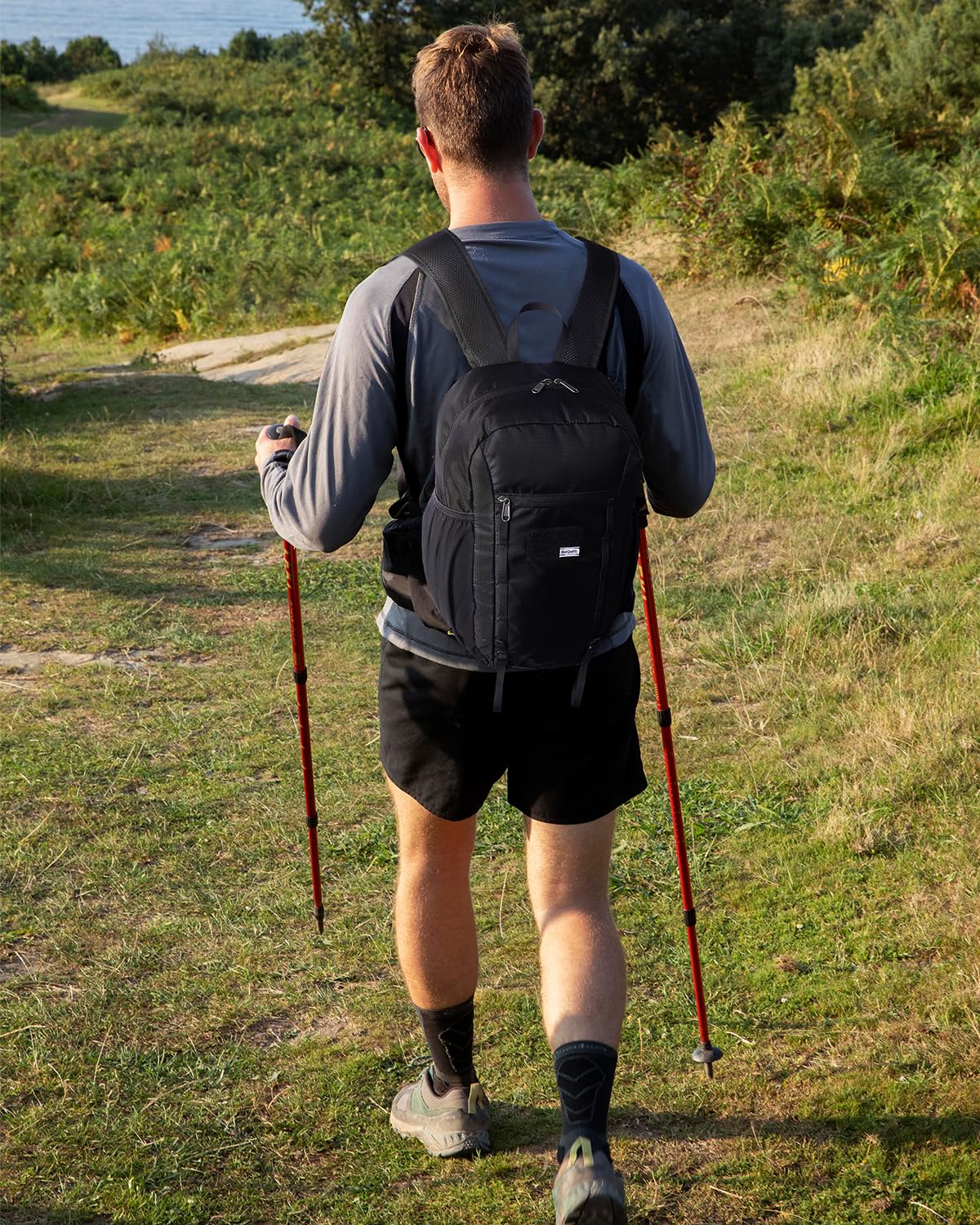 Foldable 15L Small Hiking Backpack with Soft Flask