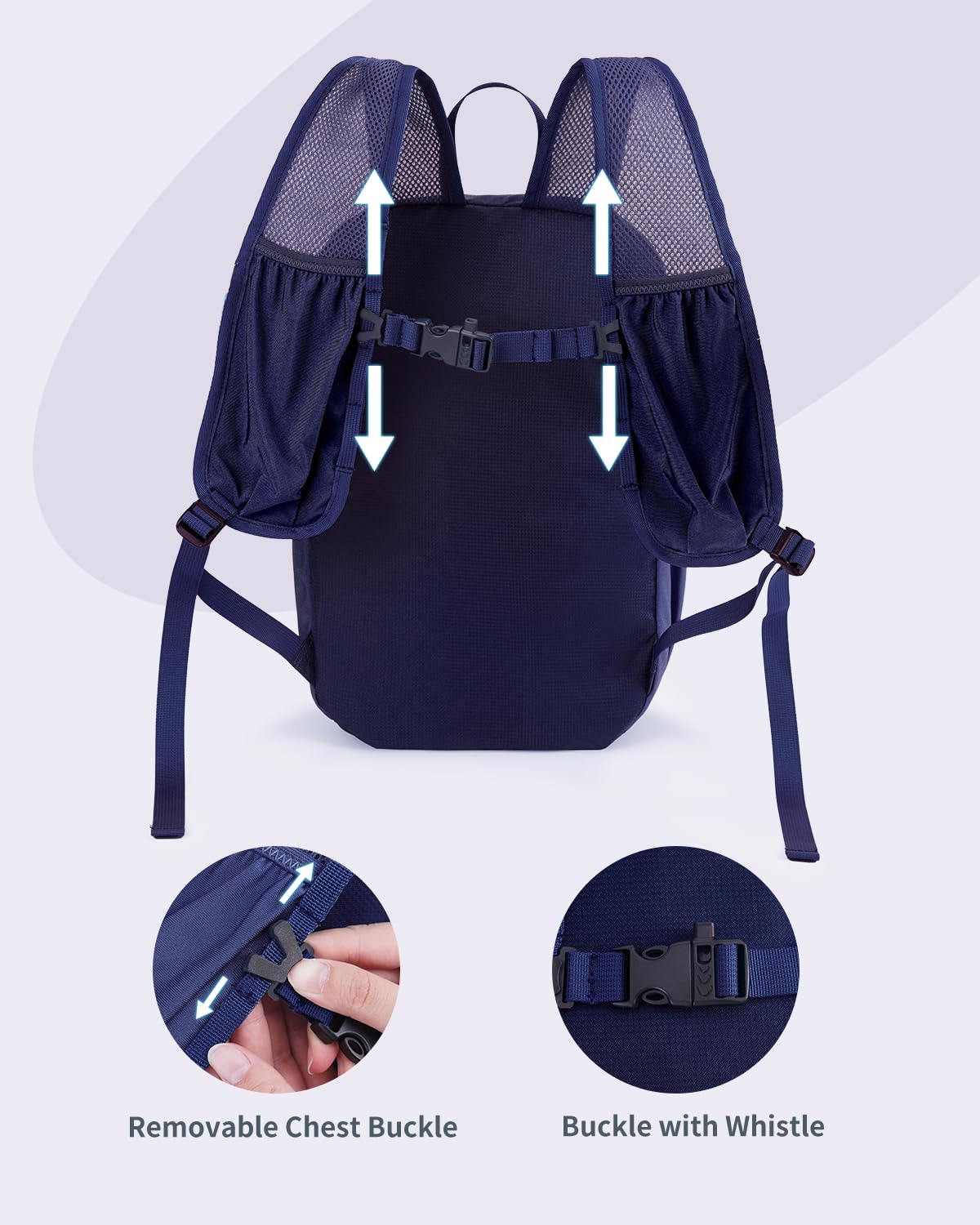 Foldable 15L Small Hiking Backpack with Soft Flask