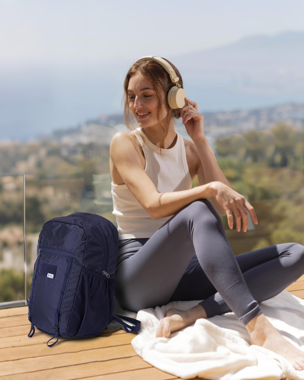 Foldable 15L Small Hiking Backpack with Soft Flask