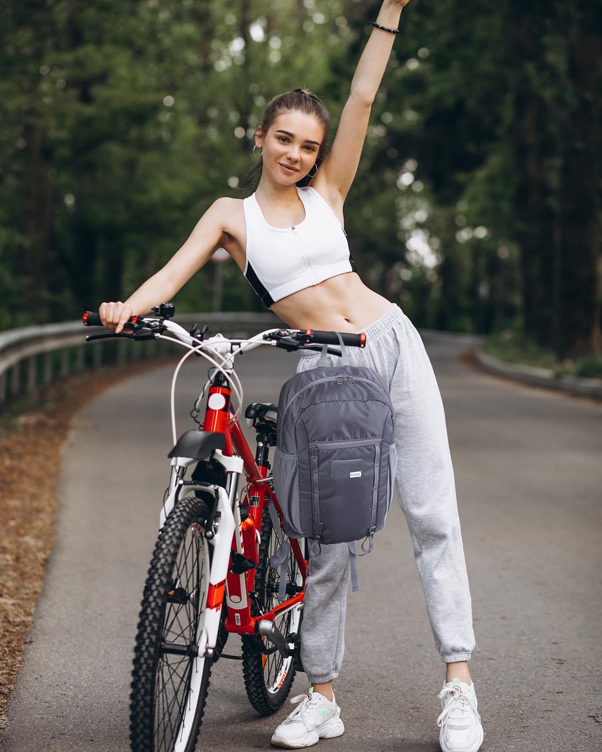 Foldable 15L Small Hiking Backpack with Soft Flask