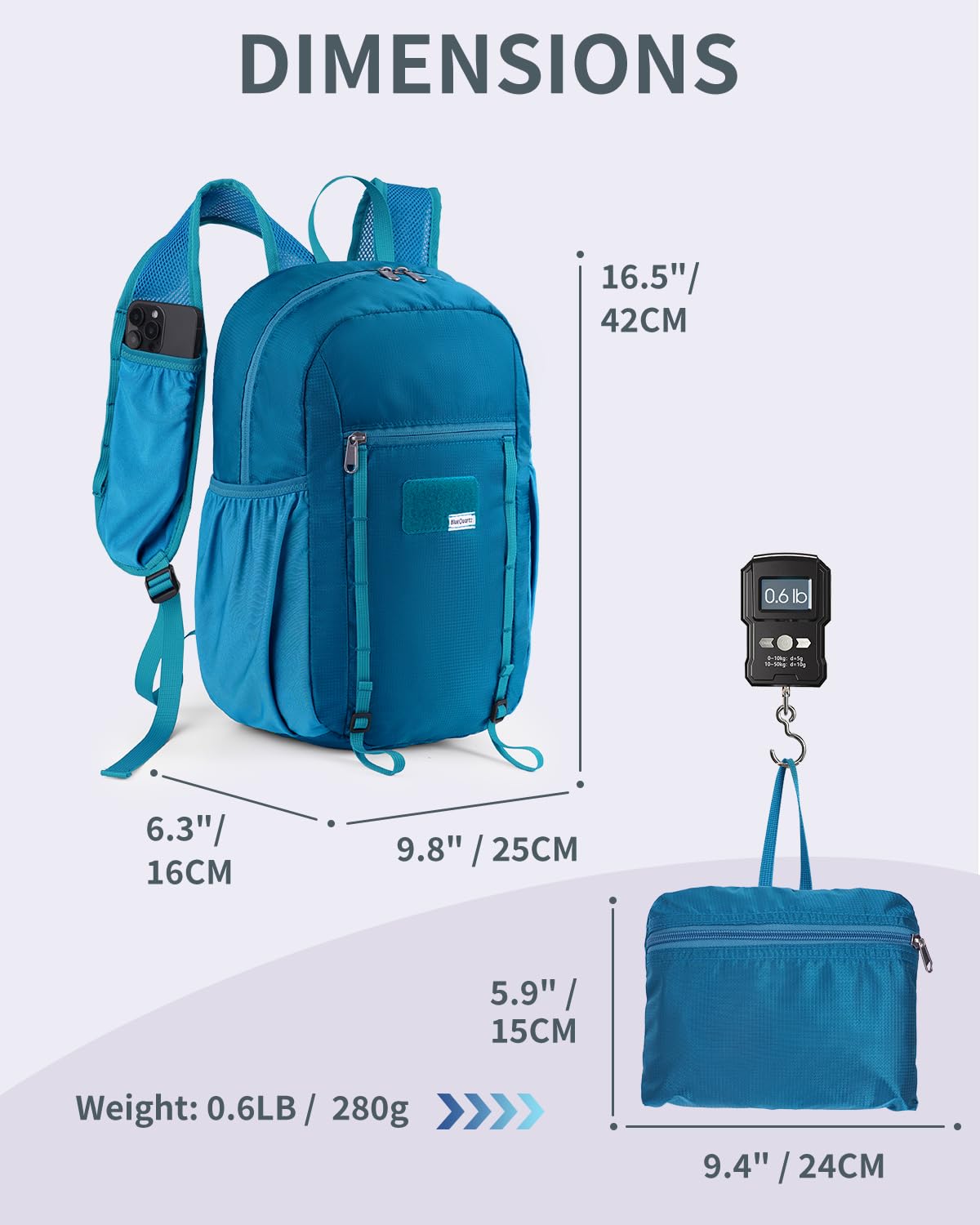 Lightweight Hiking Backpack 15L With Chest Pockets