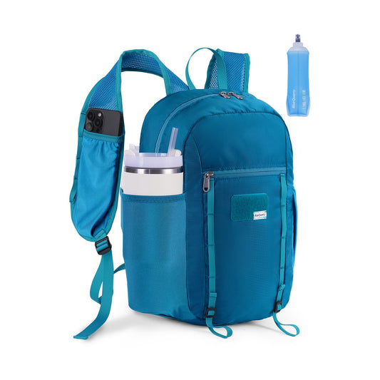 Foldable 15L Small Hiking Backpack with Soft Flask