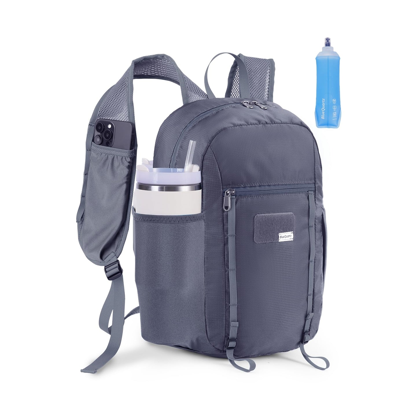 Foldable 15L Small Hiking Backpack with Soft Flask